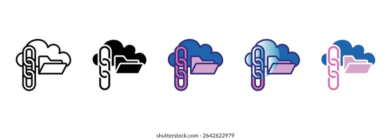 Encrypted Storage Icon Set Multiple Style Collection
