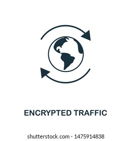 Encrypted Traffic icon outline style. Simple glyph from icons collection. Line Encrypted Traffic icon for web design and software.