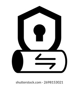 Ilustração de vetor de estilo misto do ícone de túnel criptografado