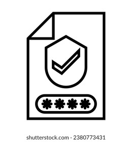 encryption authentication icon in line