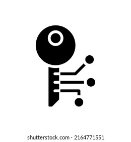 Encryption black glyph icon. Encoded information. Cybersecurity. Cryptography technique. Ciphertext. Silhouette symbol on white space. Solid pictogram. Vector isolated illustration