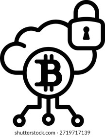 criptografia blockchain bitcoin lock moeda dinheiro segurança nuvem 14120
