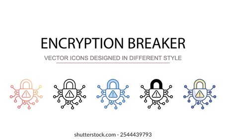 Diseño de icono de interruptor de cifrado con fondo blanco
