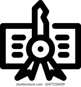 Certificado de cifrado, cifrado, icono de contorno de certificado