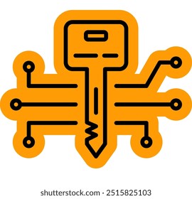 Encryption data icon, cyber security