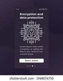 Encryption and data protection, banner design