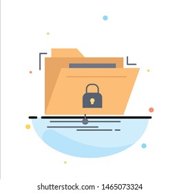 encryption, files, folder, network, secure Flat Color Icon Vector. Vector Icon Template background