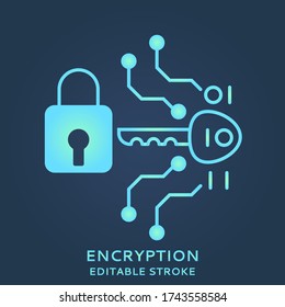 Encryption flat icon colored cryptography vector illustration