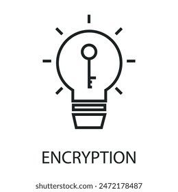 encryption flat icon outline vector art