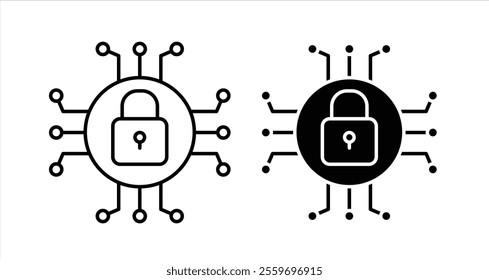 Encryption Icon collection in filled and stroke style.