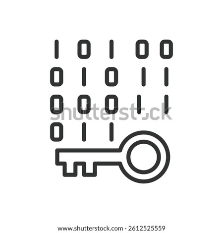 Encryption, icon in line design. Encryption, data encryption, secure data, digital security, cryptography on white background vector. Encryption, editable stroke icon