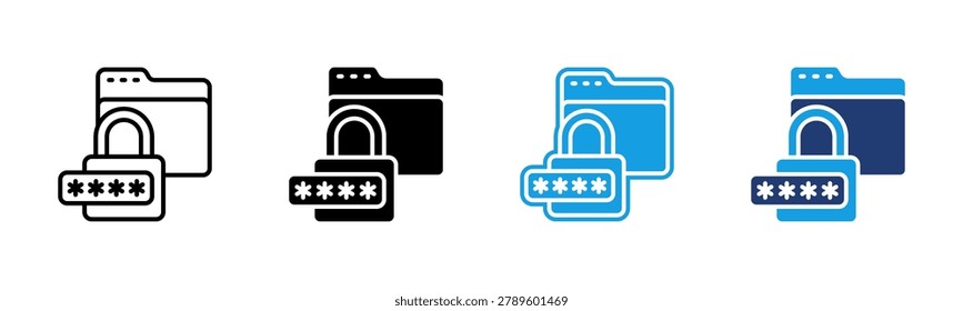 Encryption icon multiple style collection