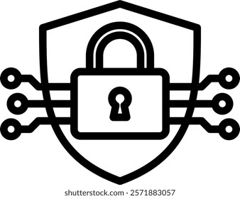 Encryption Icon Outline Vector Illustration