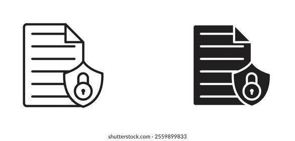 Encryption Icon set in black color for ui designs