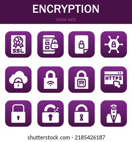 Encryption Icon Set Vector Illustrations Related Stock Vector (Royalty ...