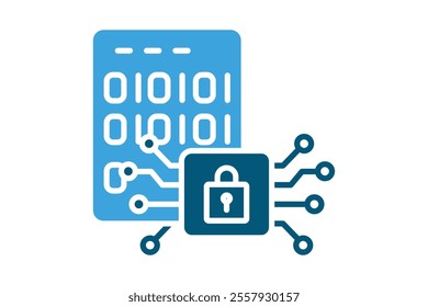 Encryption icon. solid icon style. icon related to IT. IT architecture elements vector illustration
