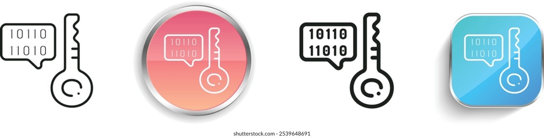 encryption icon. Thin Linear, Regular and Button Style Design Isolated On White Background