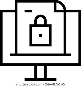 encryption icon. Thin linear style design isolated on white background