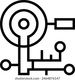 encryption icon. Thin linear style design isolated on white background