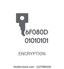 Encryption icon. Trendy Encryption logo concept on white background from Programming collection. Suitable for use on web apps, mobile apps and print media.