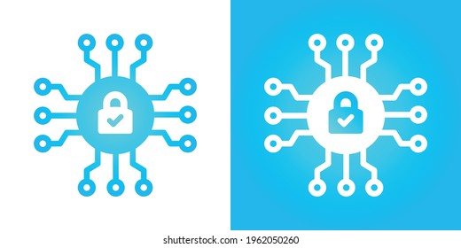 Encryption Icon Vector. Cybersecurity Concept, Data Secured And Protected