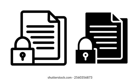 Encryption Icons. black and white vector illustration set.