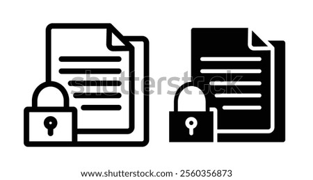 Encryption Icons. black and white vector illustration set.