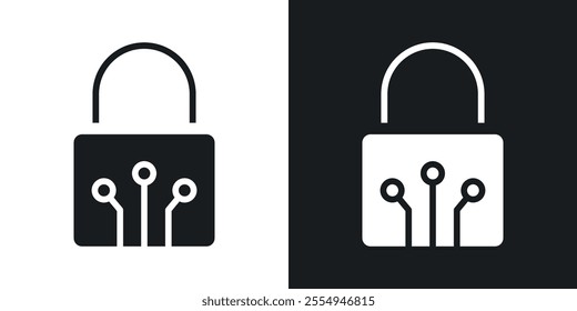 Encryption icons in solid black and white colors