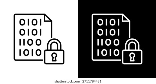 Iconos De Cifrado. Diseño De Línea Fresco Construido Para Una Flexibilidad Creativa En Versiones Claras Y Oscuras.