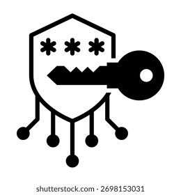 Icono de clave de cifrado Ilustración vectorial de estilo mixto