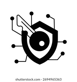 Encryption Key icon with white background vector stock illustration