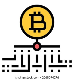 ENCRYPTION LINE COLOR ICON VECTOR