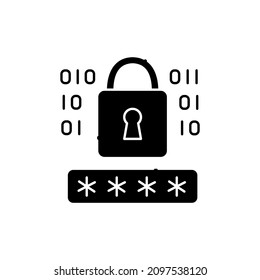 Icono de línea de color de bloqueo de cifrado. Elemento vector aislado. Pictograma de esquema para página web, aplicación móvil, promoción