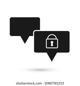 Encryption Message black  icon outline style.