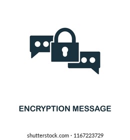 Encryption Message Icon. Monochrome Style Design From Internet Security Collection. UI. Pixel Perfect Simple Pictogram Encryption Message Icon. Web Design, Apps, Software, Print Usage.