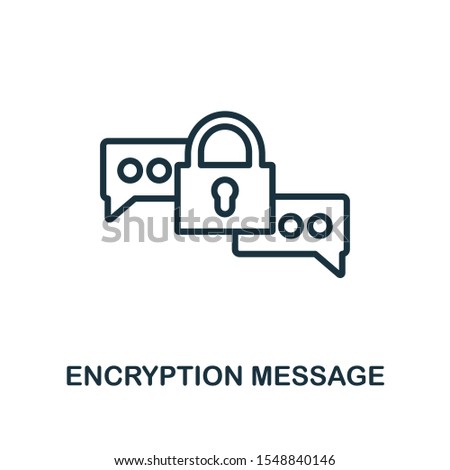 Encryption Message icon outline style. Thin line creative Encryption Message icon for logo, graphic design and more.