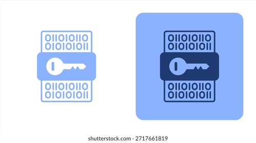 Encryption MixedTwo-tone color and contrasting background icon illustration