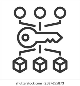 Encryption Outline Icon Vector Illustration