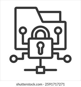 Encryption Outline Icon Vector Illustration