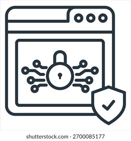 Encryption Outline Icon Vector Illustration