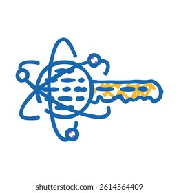 encryption quantum technology doodle icon sketch vector. encryption quantum technology sign. isolated symbol illustration