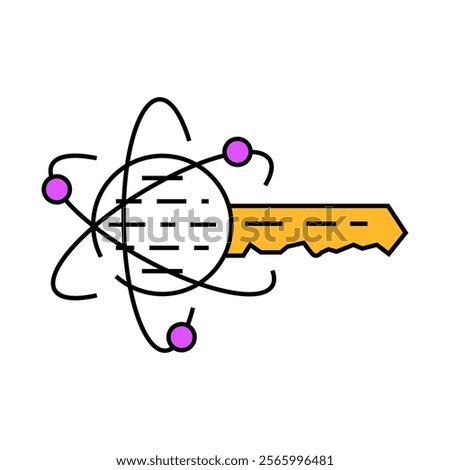 encryption quantum technology line icon vector. encryption quantum technology sign. isolated symbol illustration