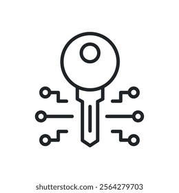 Encryption thin line icons. Perfect pixel on transparent background