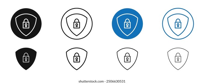 Encryption vector icon in black and blue colors
