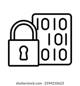 Encryption Vector Line Icon Design