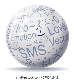 Encyclopedia ball with smileys and emoticons