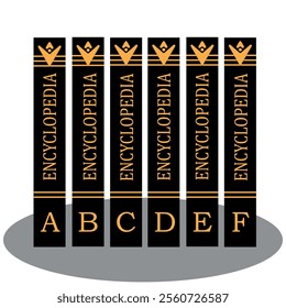 Encyclopedia black icon, concept illustration, vector flat symbol, glyph sign.