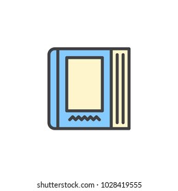 Encyclopedia book filled outline icon, line vector sign, linear colorful pictogram isolated on white. Education symbol, logo illustration. Pixel perfect vector graphics