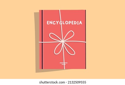 Encyclopedia and book flat vector illustration.