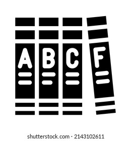 vector de icono de glifos de libros de enciclopedia. Signo de libro de enciclopedia. símbolo de contorno aislado ilustración negra